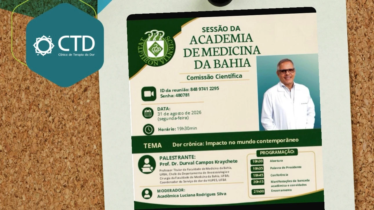Academia de Medicina da Bahia recebe Dr. Durval Kraychete para debate sobre os desafios da dor crônica